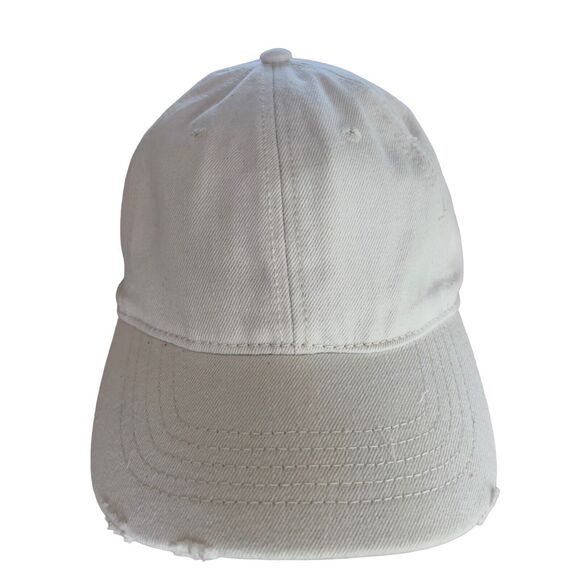 Time and Tru Hat Womens Adjustable Bleached Denim Distressed Baseball Cap NWT - Picture 3 of 9